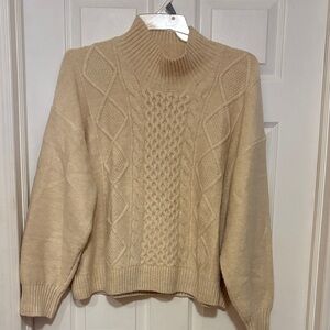 GAP Cable Knit Mock Neck Sweater - Cream